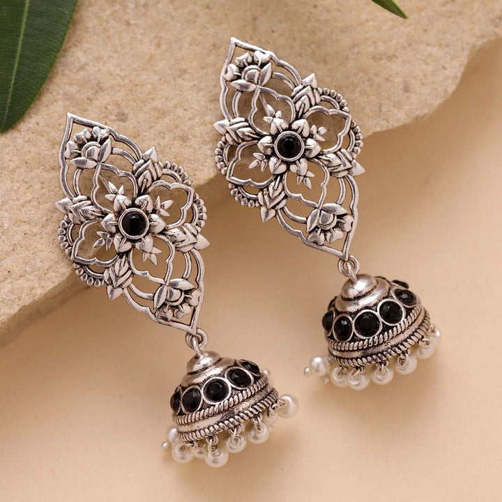 Phulwari Kamalmitra Oxidised Jhumka Earrings | SHOBITAM