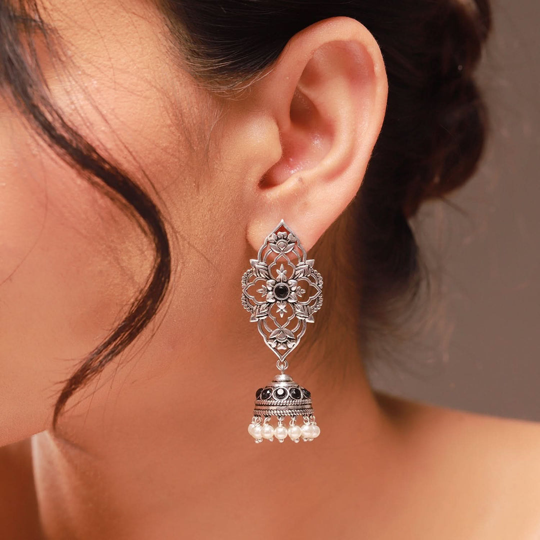 Phulwari Kamalmitra Oxidised Jhumka Earrings | SHOBITAM