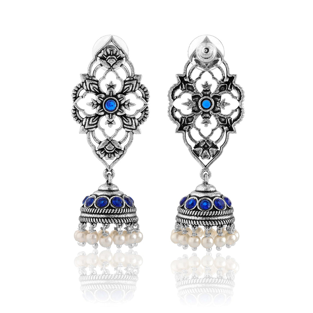 Phulwari Kamalmitra Oxidised Jhumka Earrings | SHOBITAM
