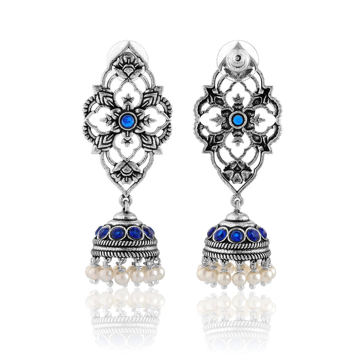 Phulwari Kamalmitra Oxidised Jhumka Earrings | SHOBITAM