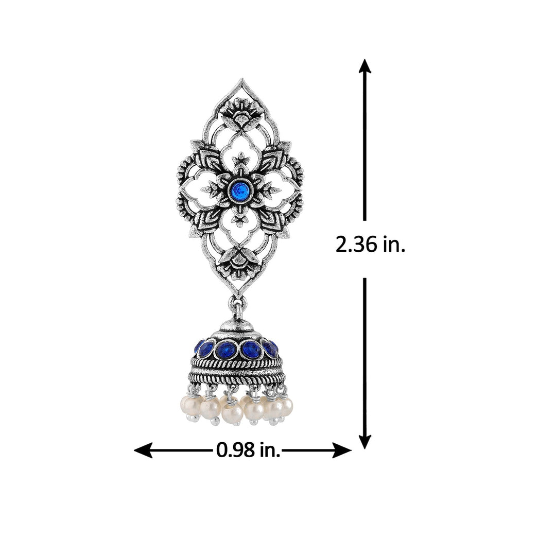 Phulwari Kamalmitra Oxidised Jhumka Earrings | SHOBITAM