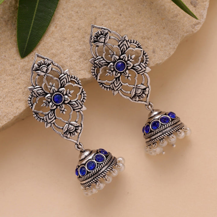 Phulwari Kamalmitra Oxidised Jhumka Earrings | SHOBITAM