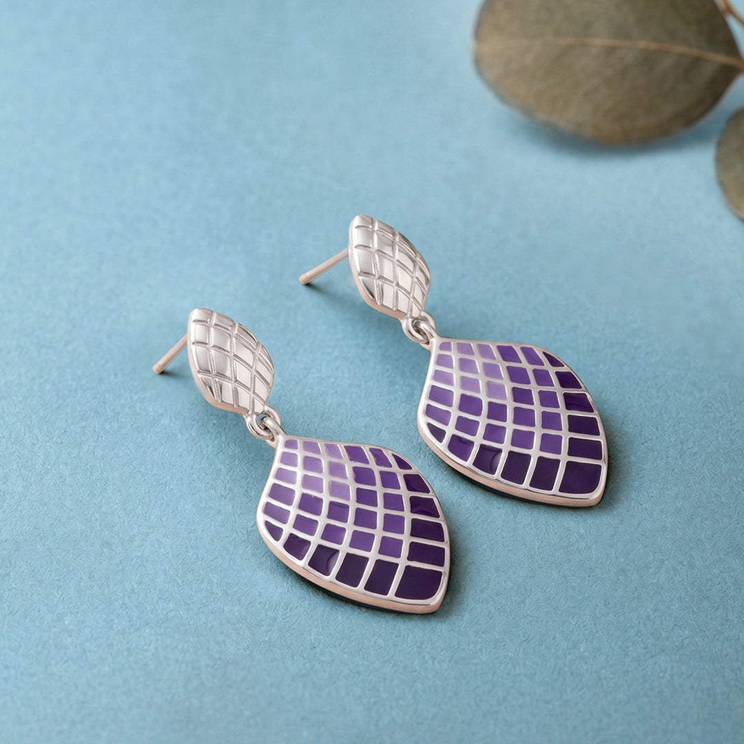 Fractals In Nature Pixel Symmetry Dangle Earrings | SHOBITAM