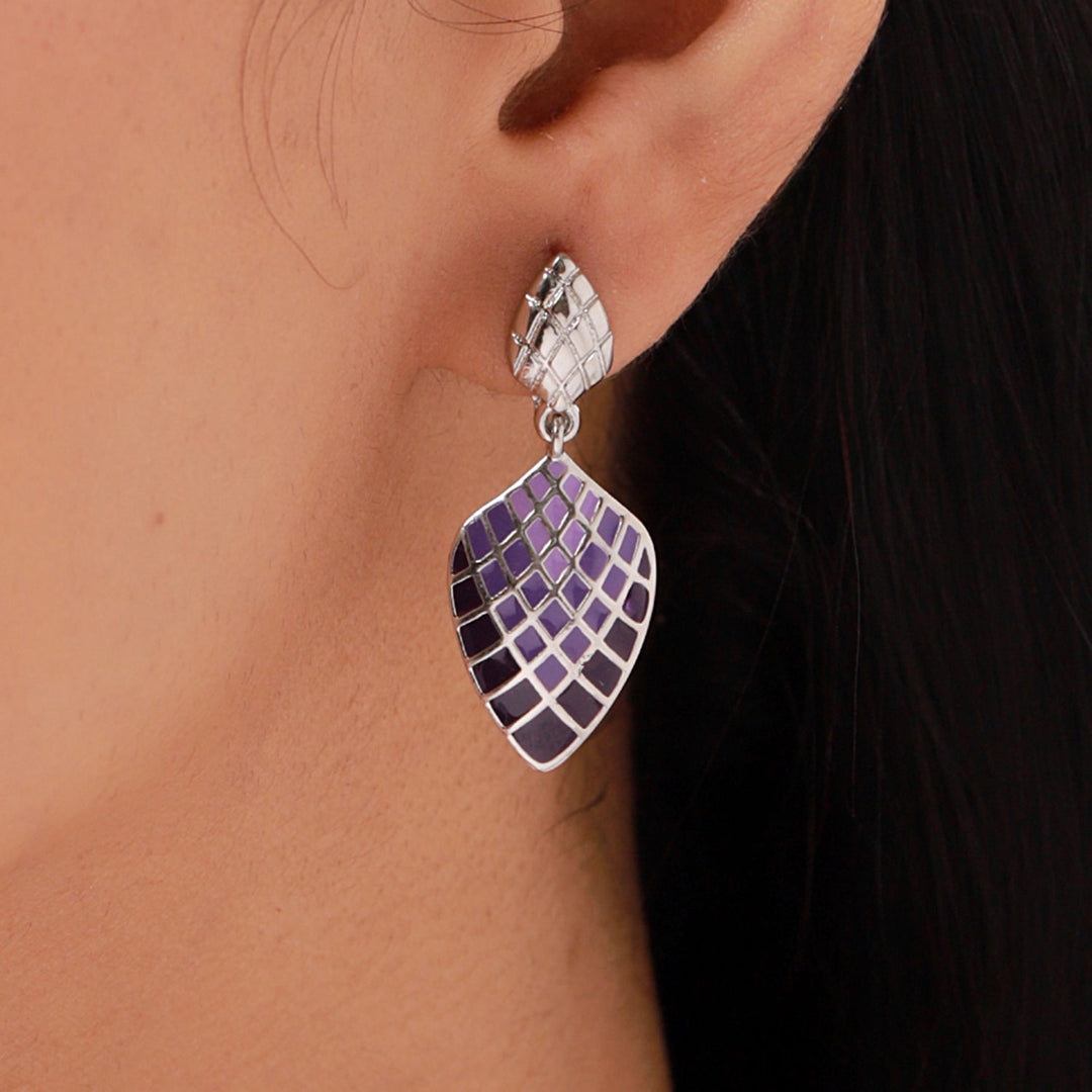 Fractals In Nature Pixel Symmetry Dangle Earrings | SHOBITAM
