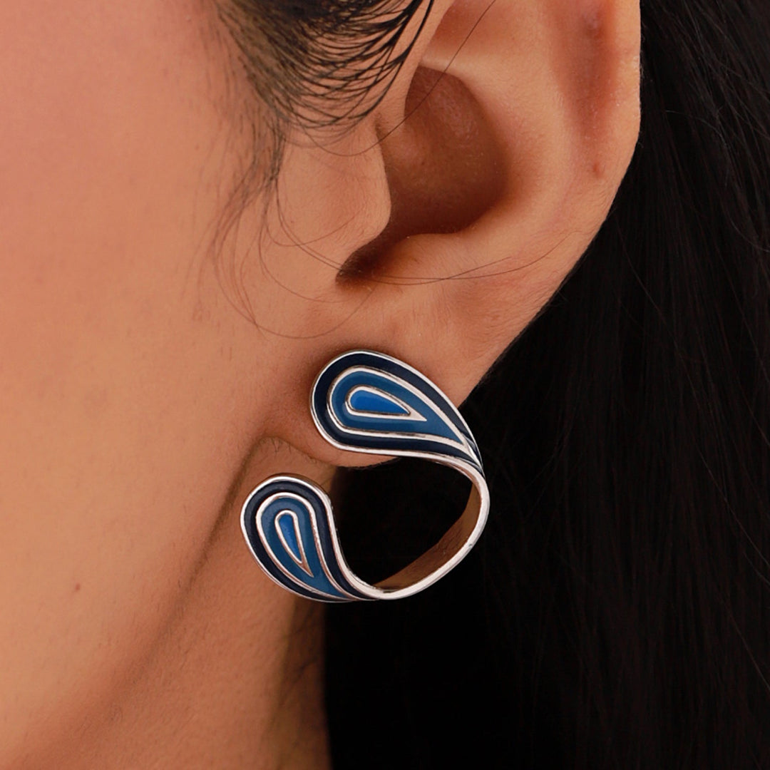 Fractals In Nature Ripple Fracta Earrings | SHOBITAM