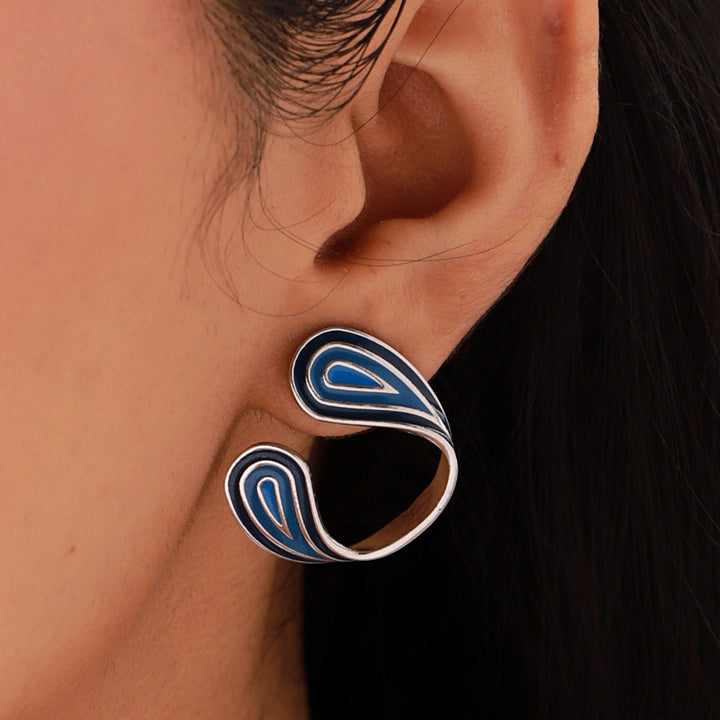 Fractals In Nature Ripple Fracta Earrings | SHOBITAM