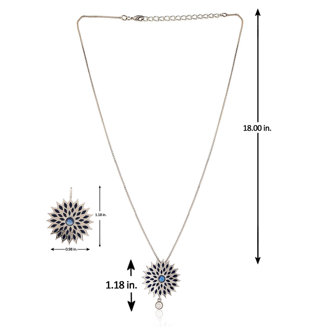 Fractals In Nature Quantum Bloom Pendant Set | SHOBITAM