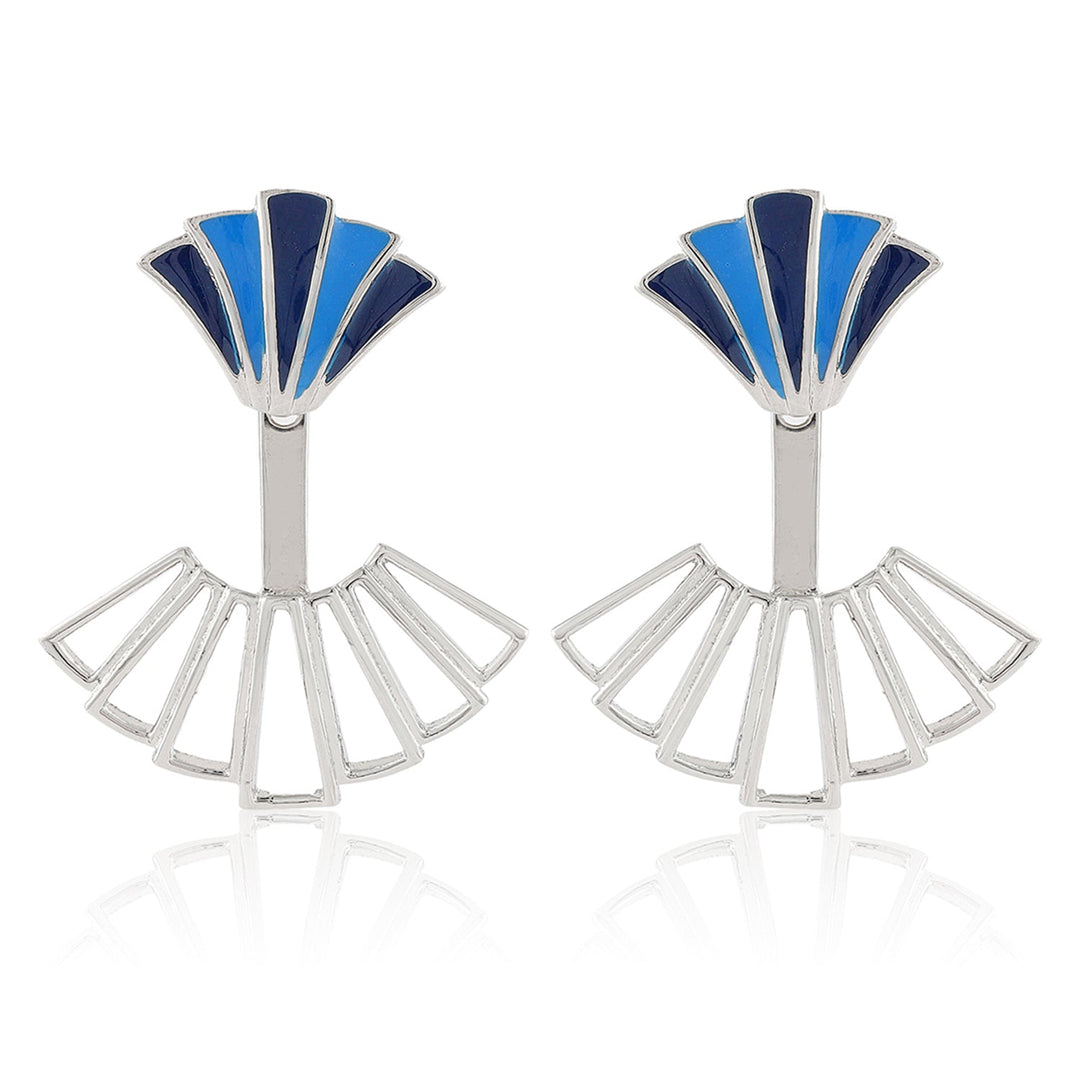 Fractals In Nature Fracta Recura Front And Back Earrings | SHOBITAM