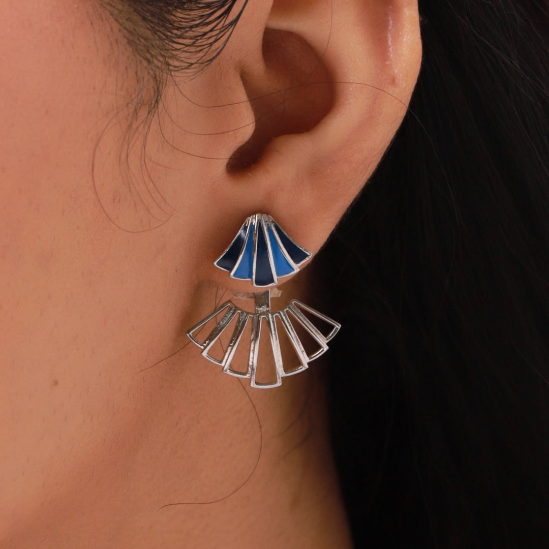 Fractals In Nature Fracta Recura Front And Back Earrings | SHOBITAM