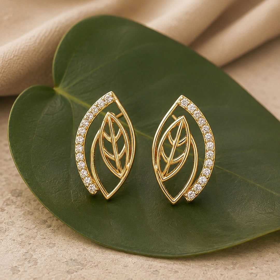 Leafy Affair Folira Grace Stud Earrings  | SHOBITAM