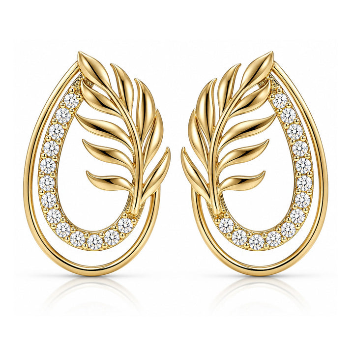 Leafy Affair Florielle Gleam Stud Earrings  | SHOBITAM