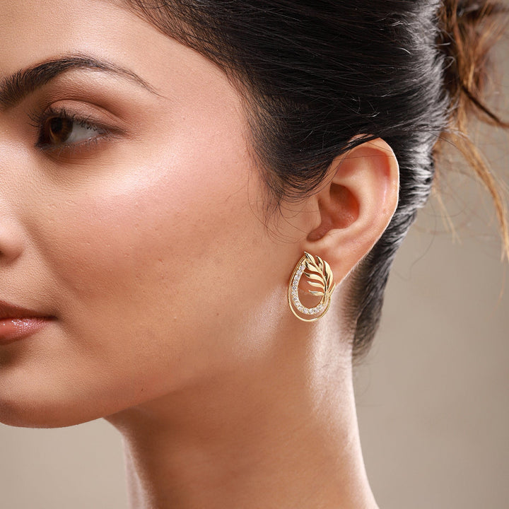 Leafy Affair Florielle Gleam Stud Earrings  | SHOBITAM
