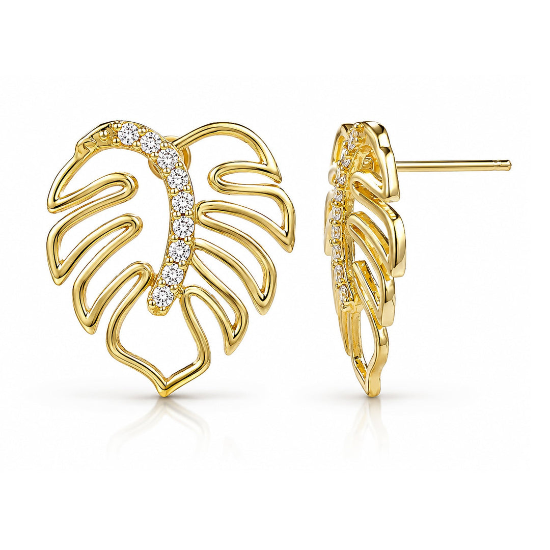 Leafy Affair Tropelle Leaf Stud Earrings  | SHOBITAM