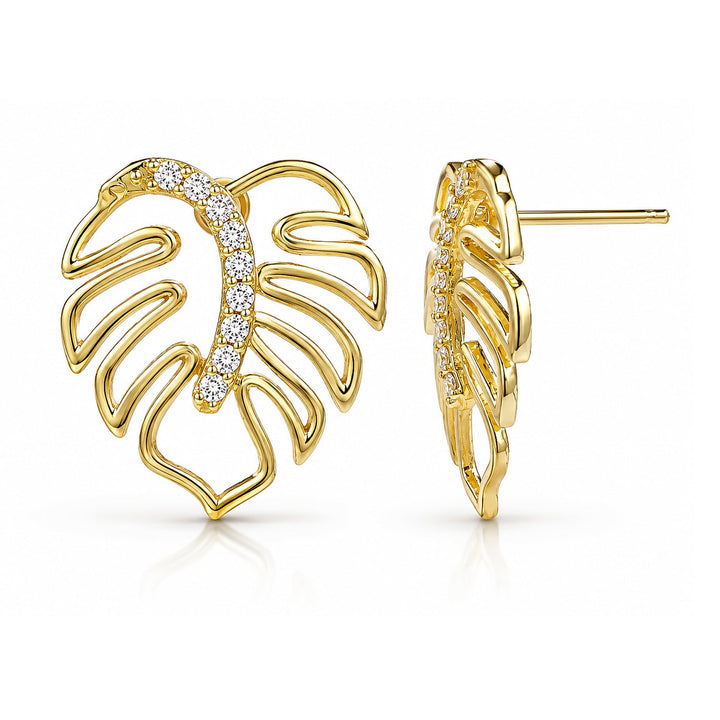 Leafy Affair Tropelle Leaf Stud Earrings  | SHOBITAM