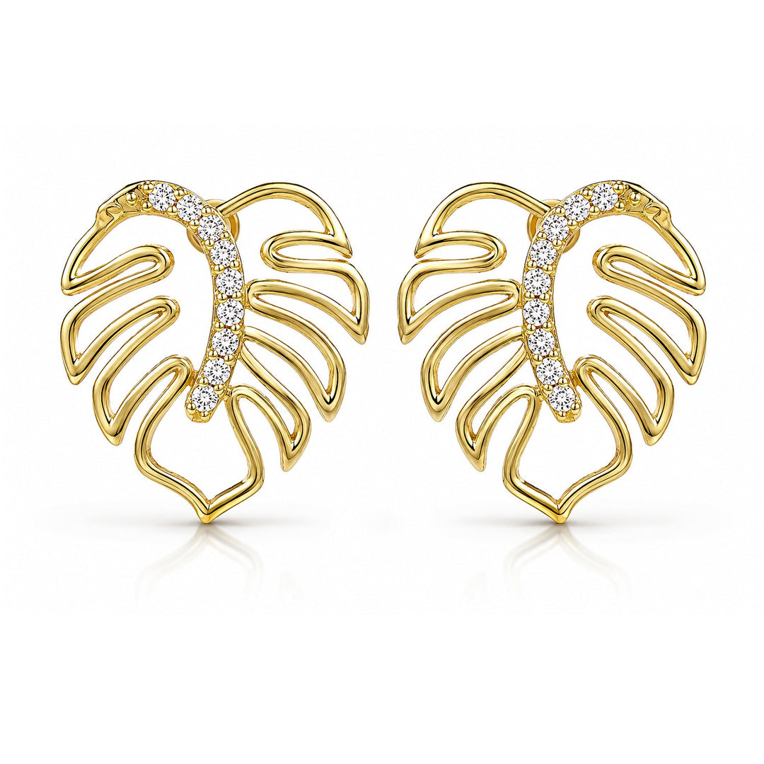Leafy Affair Tropelle Leaf Stud Earrings  | SHOBITAM