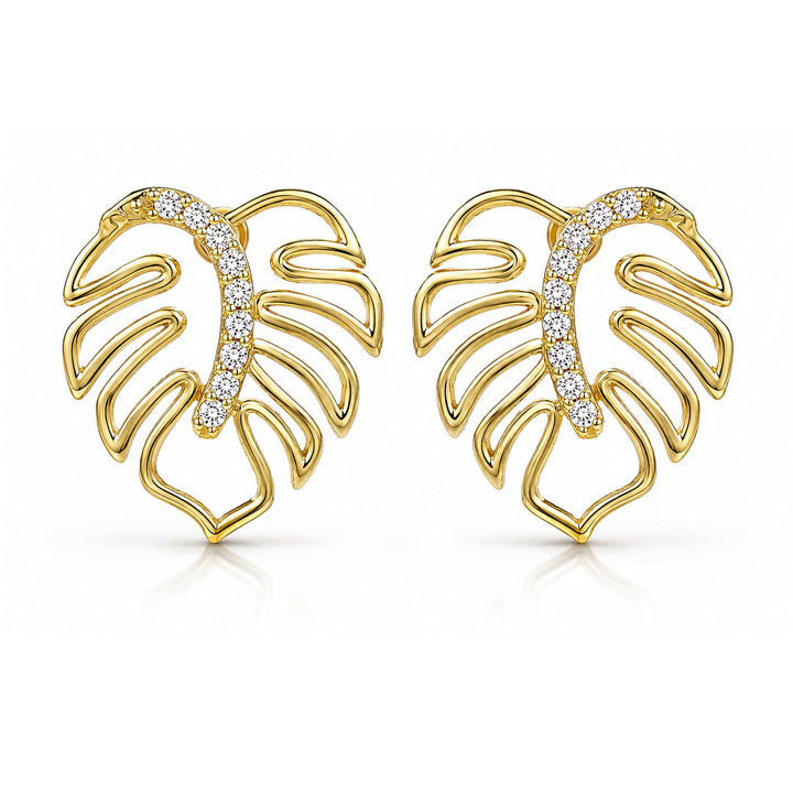 Leafy Affair Tropelle Leaf Stud Earrings  | SHOBITAM