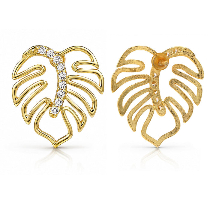 Leafy Affair Tropelle Leaf Stud Earrings  | SHOBITAM