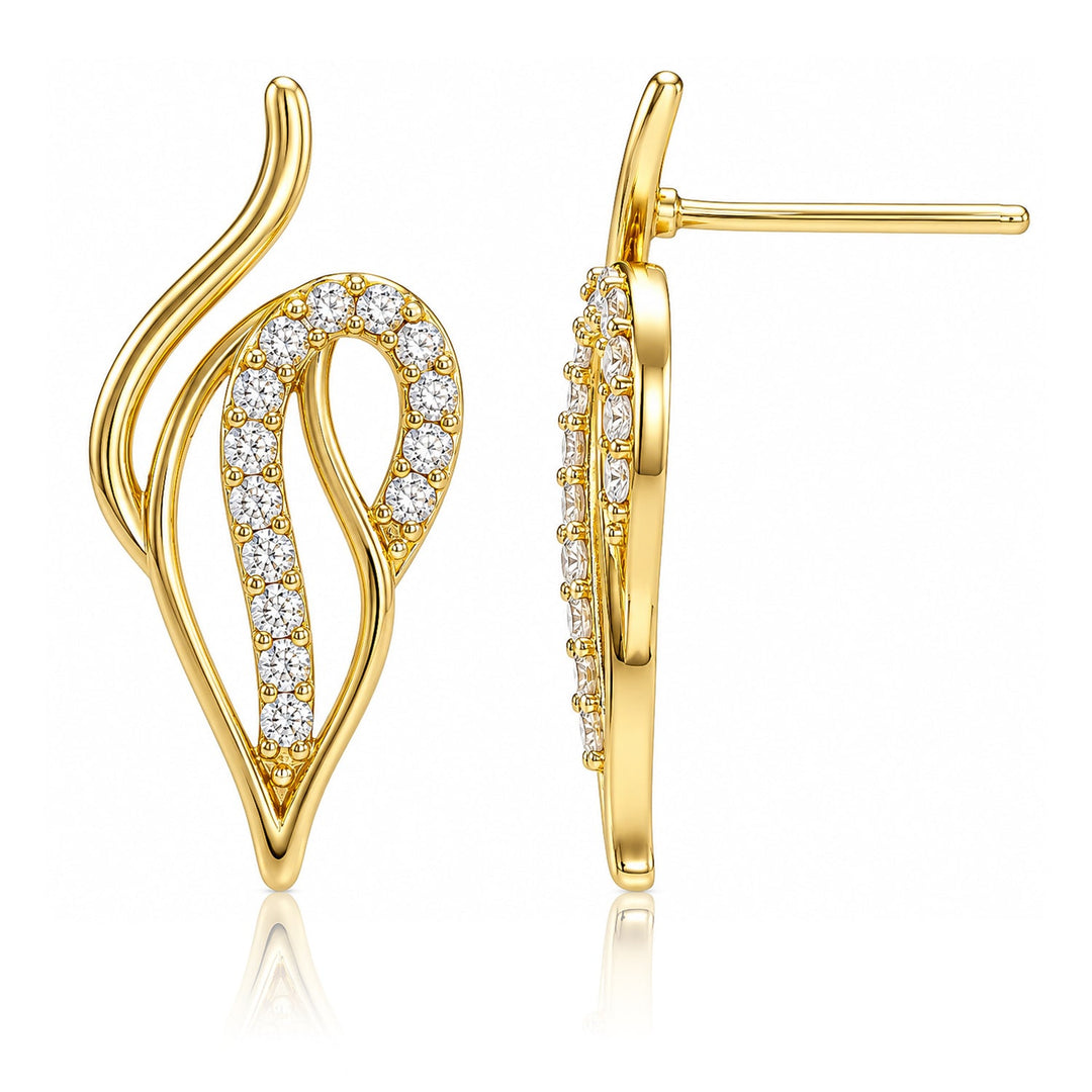 Leafy Affair Elora Curve Stud Earrings  | SHOBITAM