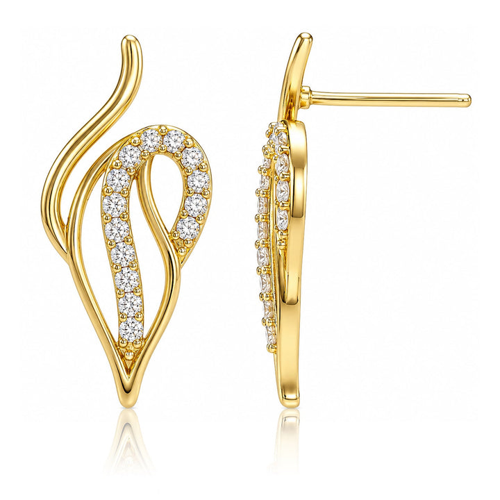 Leafy Affair Elora Curve Stud Earrings  | SHOBITAM