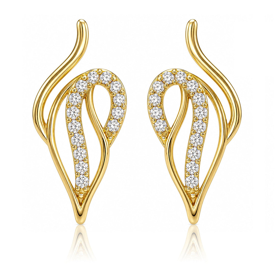 Leafy Affair Elora Curve Stud Earrings  | SHOBITAM