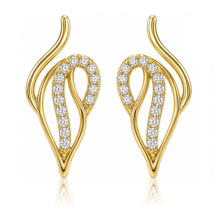 Leafy Affair Elora Curve Stud Earrings  | SHOBITAM