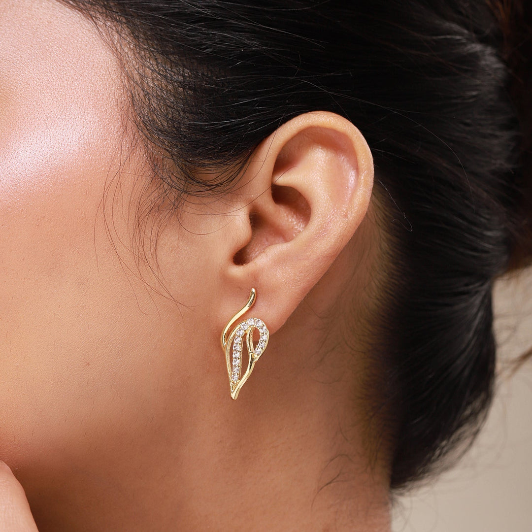 Leafy Affair Elora Curve Stud Earrings  | SHOBITAM