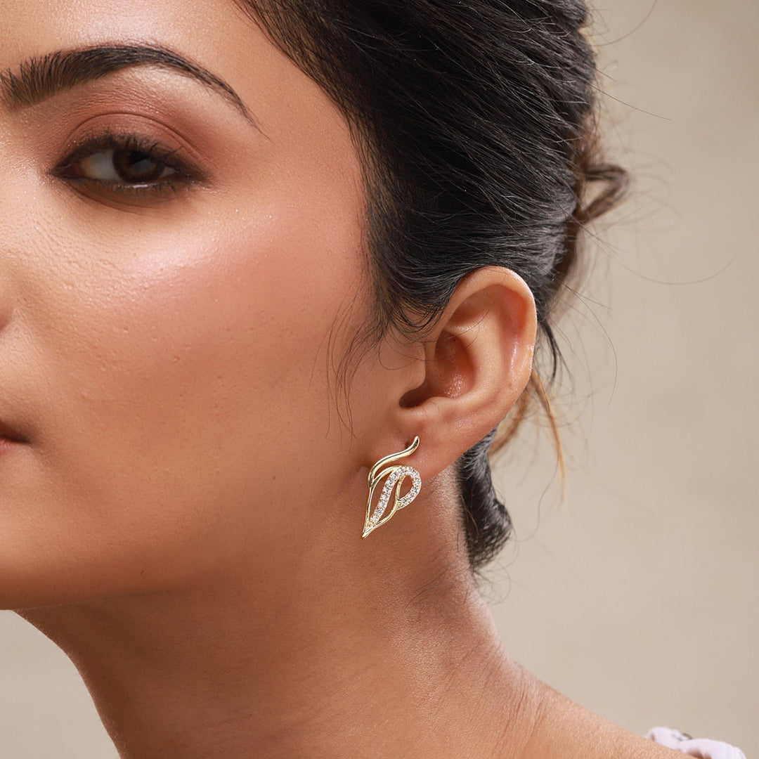 Leafy Affair Elora Curve Stud Earrings  | SHOBITAM