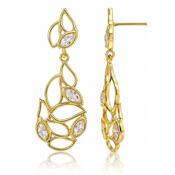 Leafy Affair Verdelle Lattice Dangle Earrings  | SHOBITAM