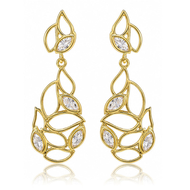 Leafy Affair Verdelle Lattice Dangle Earrings  | SHOBITAM