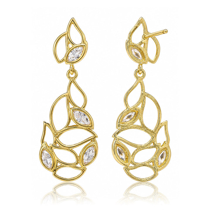 Leafy Affair Verdelle Lattice Dangle Earrings  | SHOBITAM