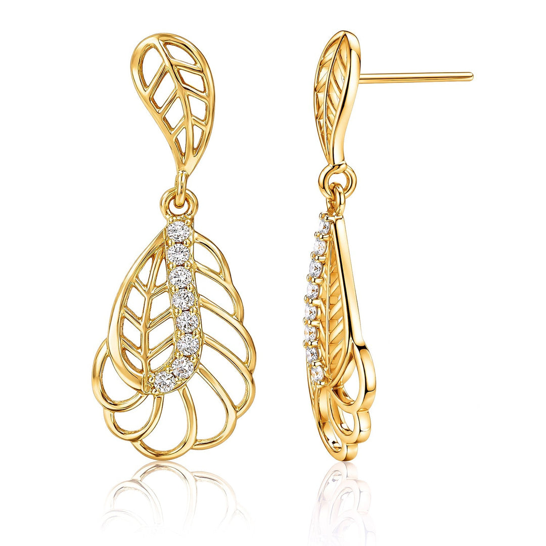 Leafy Affair Virelle Flow Dangle Earrings  | SHOBITAM
