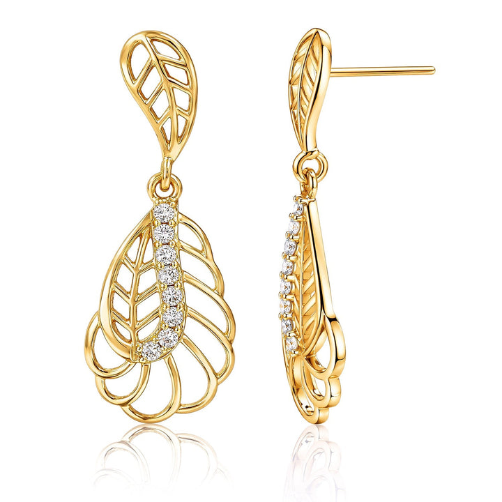 Leafy Affair Virelle Flow Dangle Earrings  | SHOBITAM