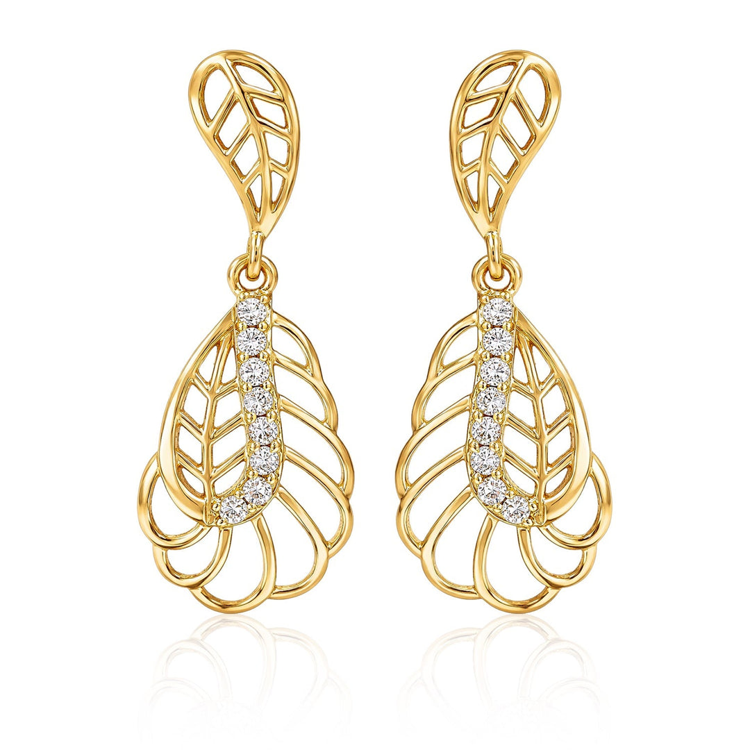 Leafy Affair Virelle Flow Dangle Earrings  | SHOBITAM