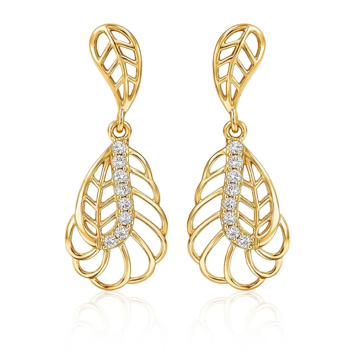 Leafy Affair Virelle Flow Dangle Earrings  | SHOBITAM