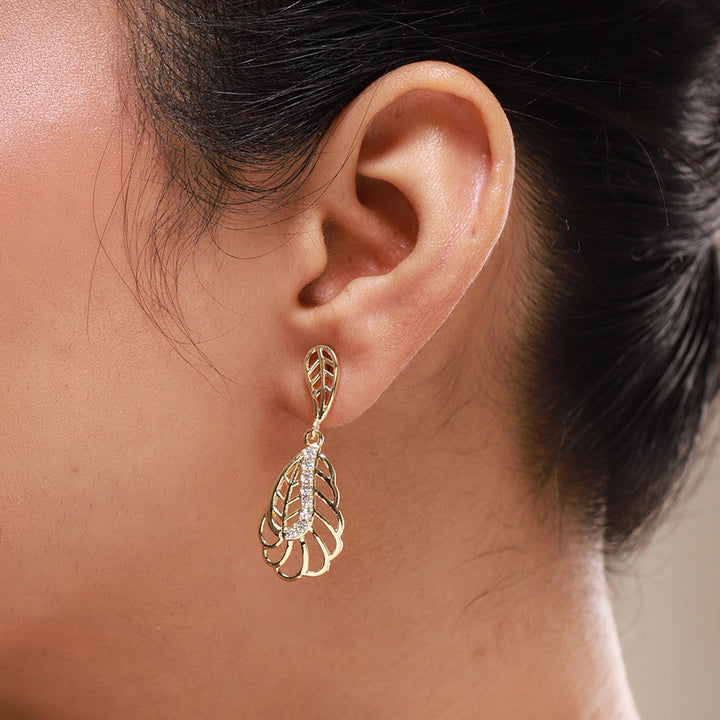 Leafy Affair Virelle Flow Dangle Earrings  | SHOBITAM