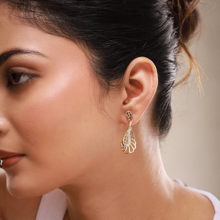 Leafy Affair Virelle Flow Dangle Earrings  | SHOBITAM