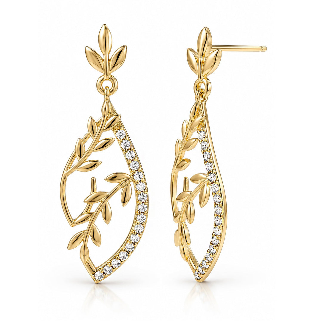 Leafy Affair Florielle Gleam Dangle Earrings  | SHOBITAM