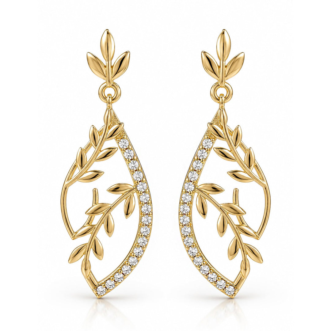 Leafy Affair Florielle Gleam Dangle Earrings  | SHOBITAM