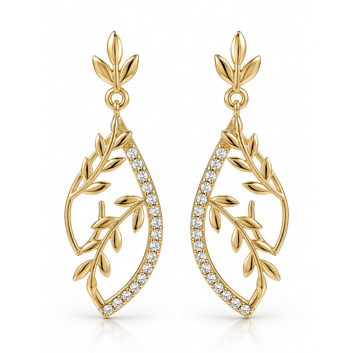 Leafy Affair Florielle Gleam Dangle Earrings  | SHOBITAM