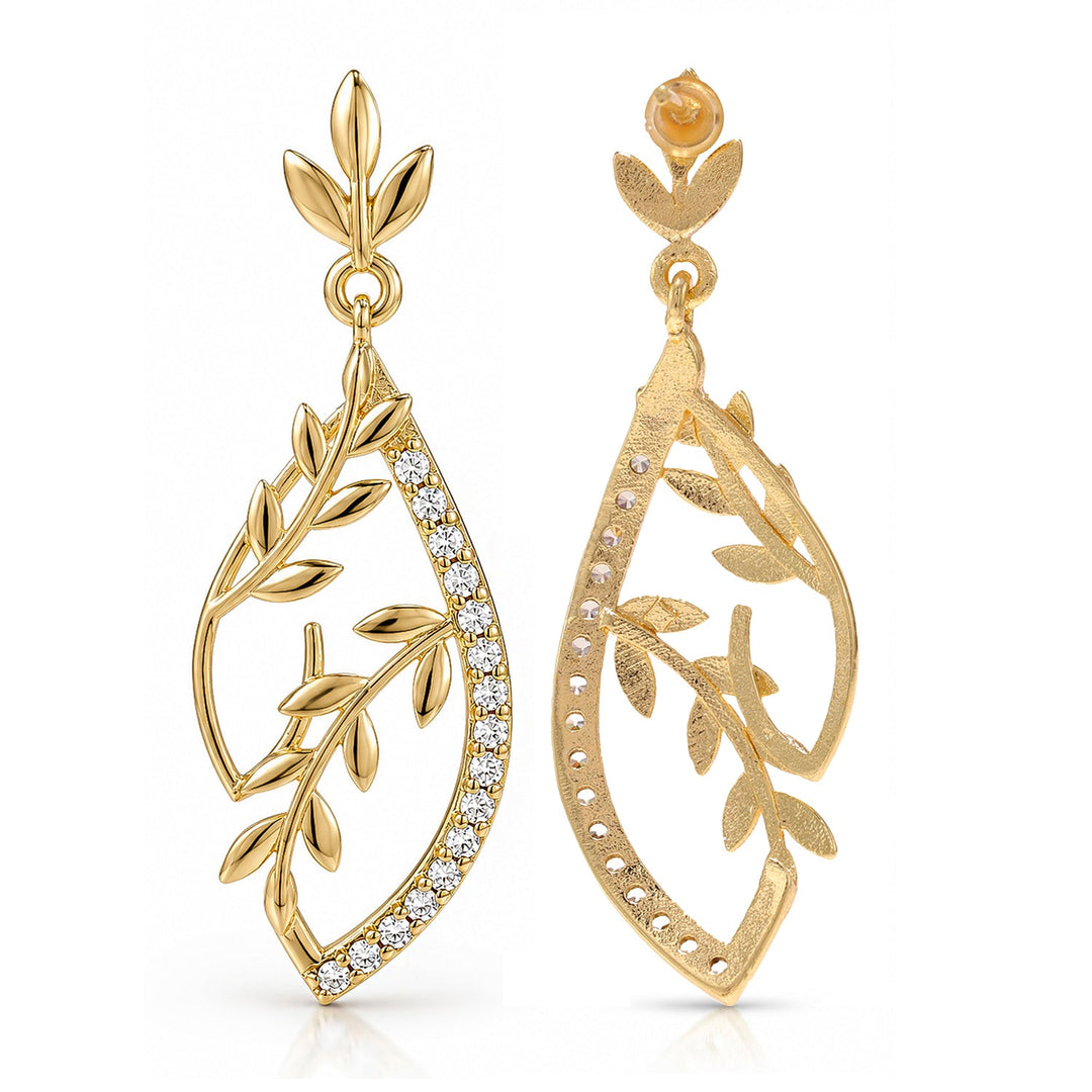Leafy Affair Florielle Gleam Dangle Earrings  | SHOBITAM
