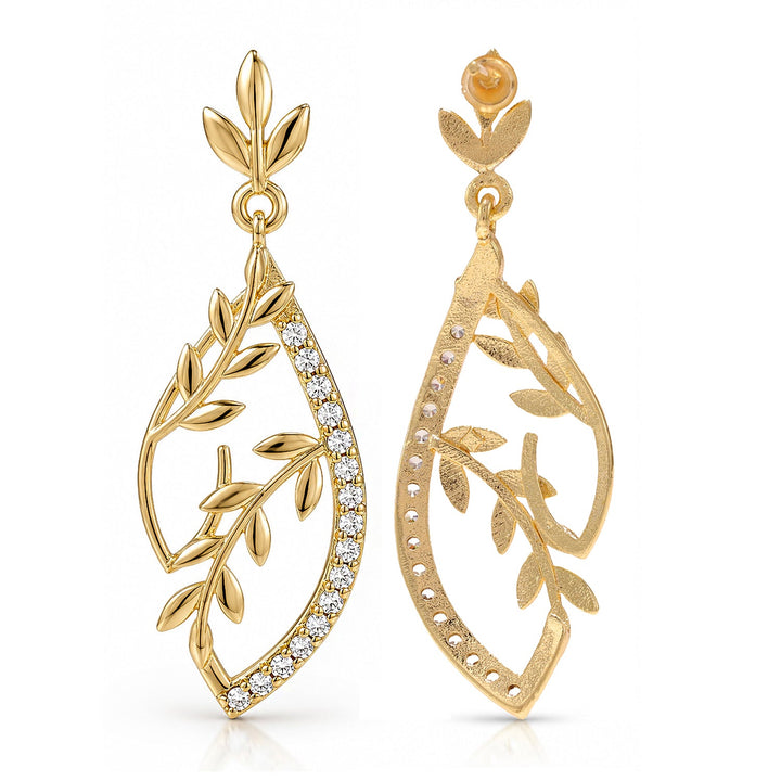 Leafy Affair Florielle Gleam Dangle Earrings  | SHOBITAM