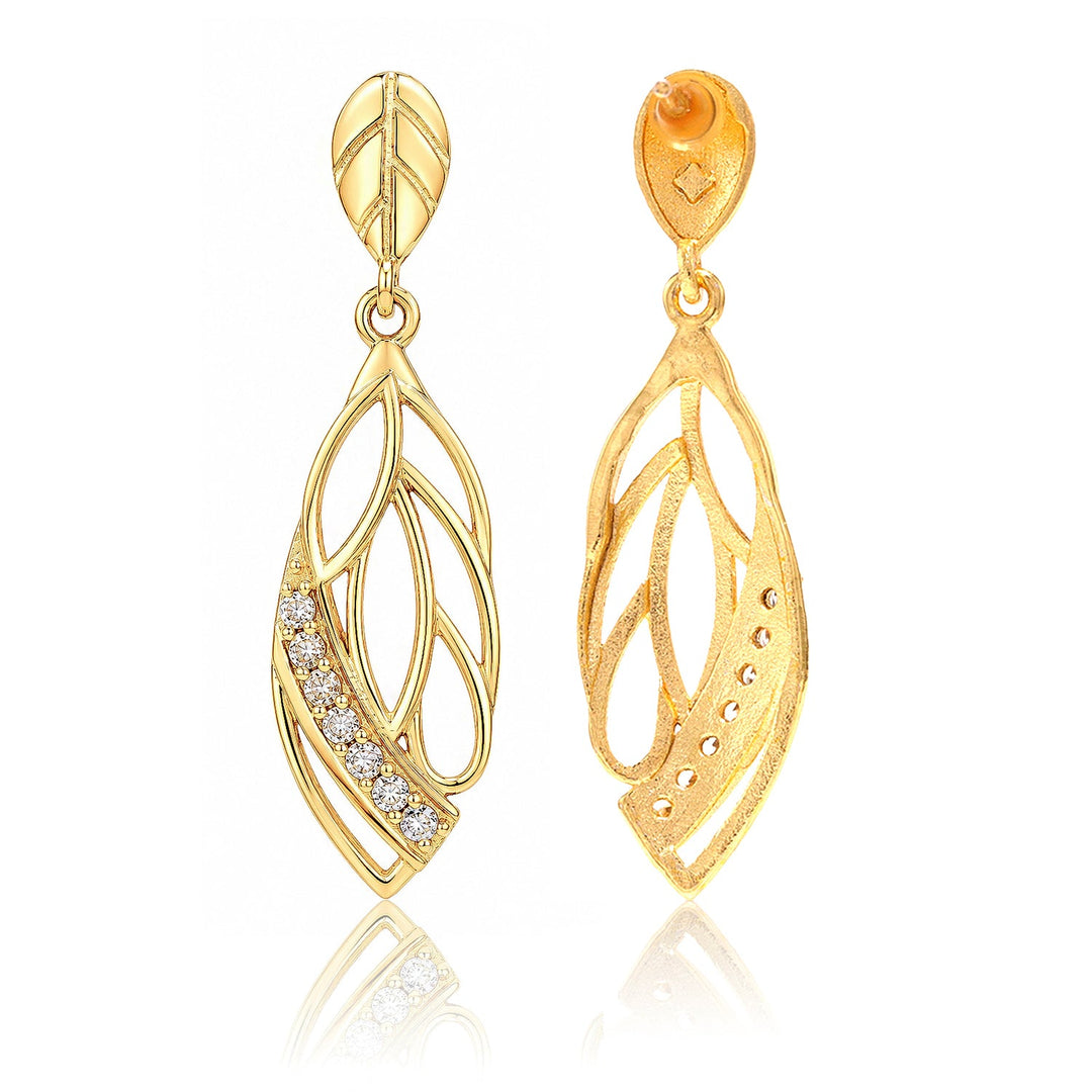 Leafy Affair Verdora Twist Dangle Earrings  | SHOBITAM