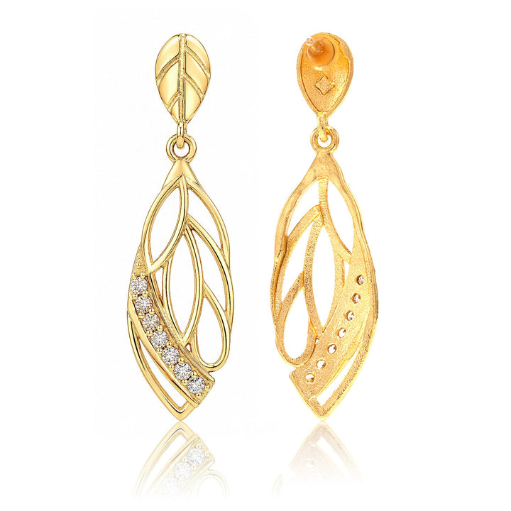 Leafy Affair Verdora Twist Dangle Earrings  | SHOBITAM