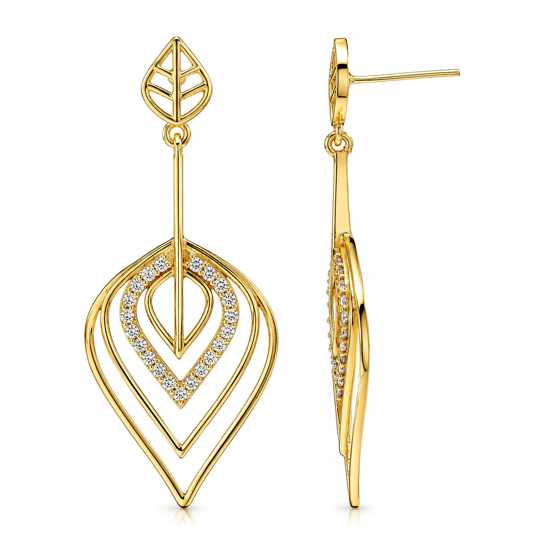 Leafy Affair Radiant Drift Drops Dangle Earrings  | SHOBITAM