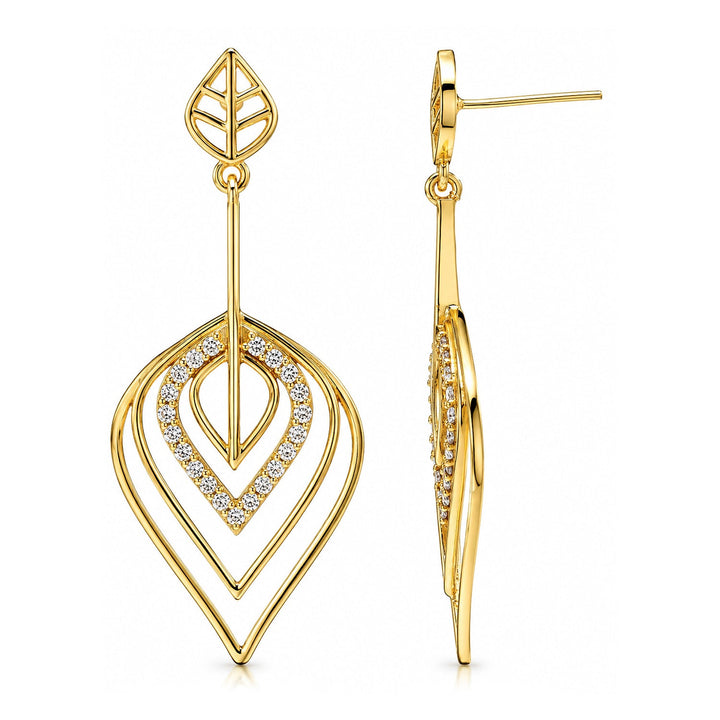 Leafy Affair Radiant Drift Drops Dangle Earrings  | SHOBITAM