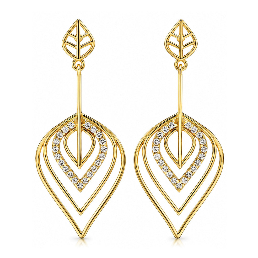 Leafy Affair Radiant Drift Drops Dangle Earrings  | SHOBITAM
