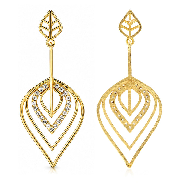 Leafy Affair Radiant Drift Drops Dangle Earrings  | SHOBITAM
