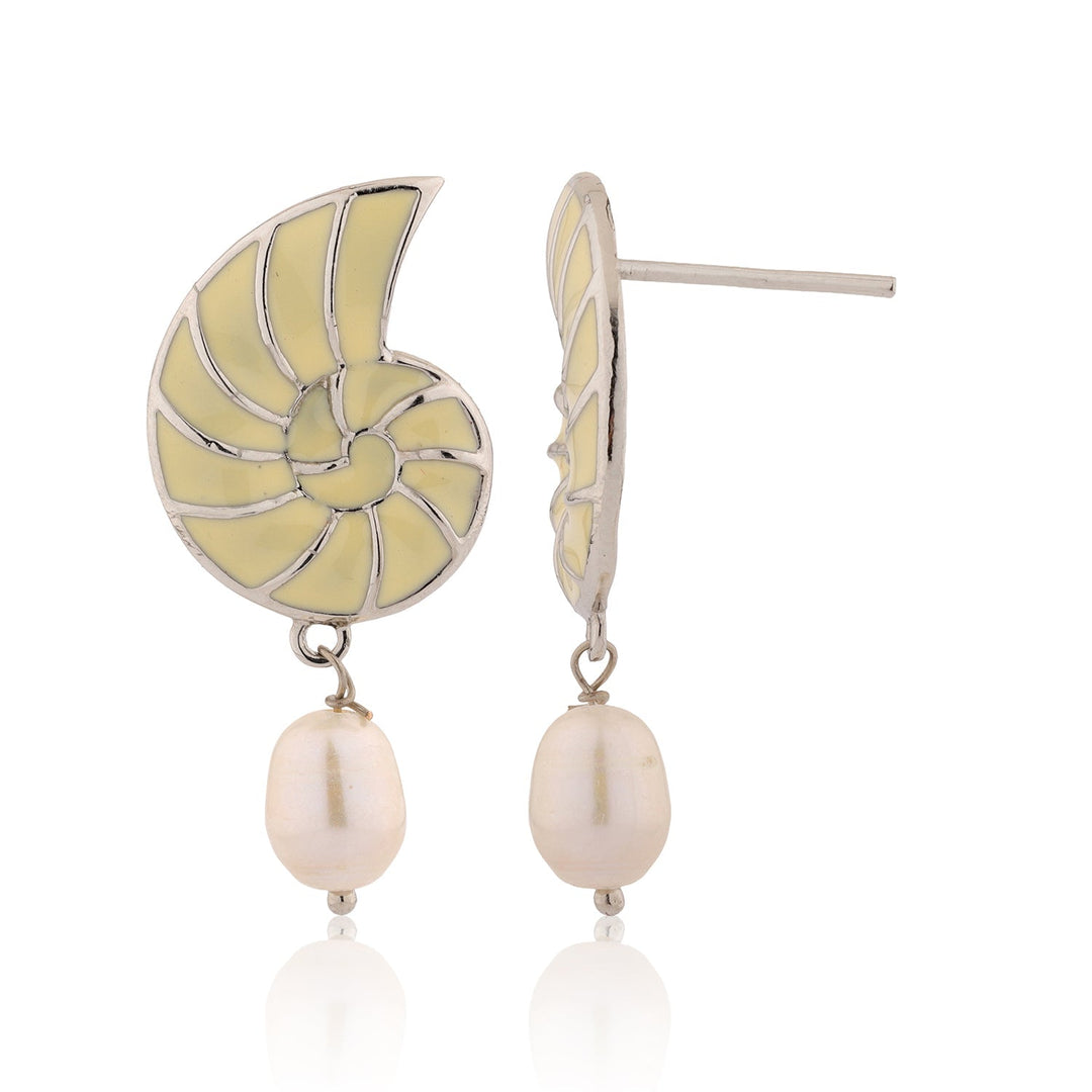 Fractals In Nature Coral Infinity Pearl Drop Earrings | SHOBITAM