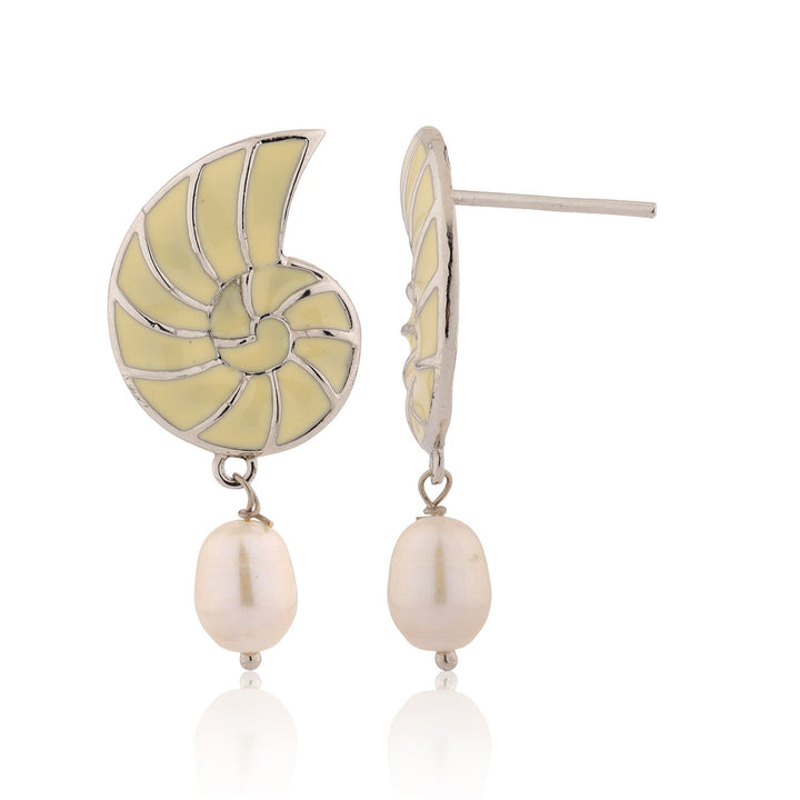 Fractals In Nature Coral Infinity Pearl Drop Earrings | SHOBITAM