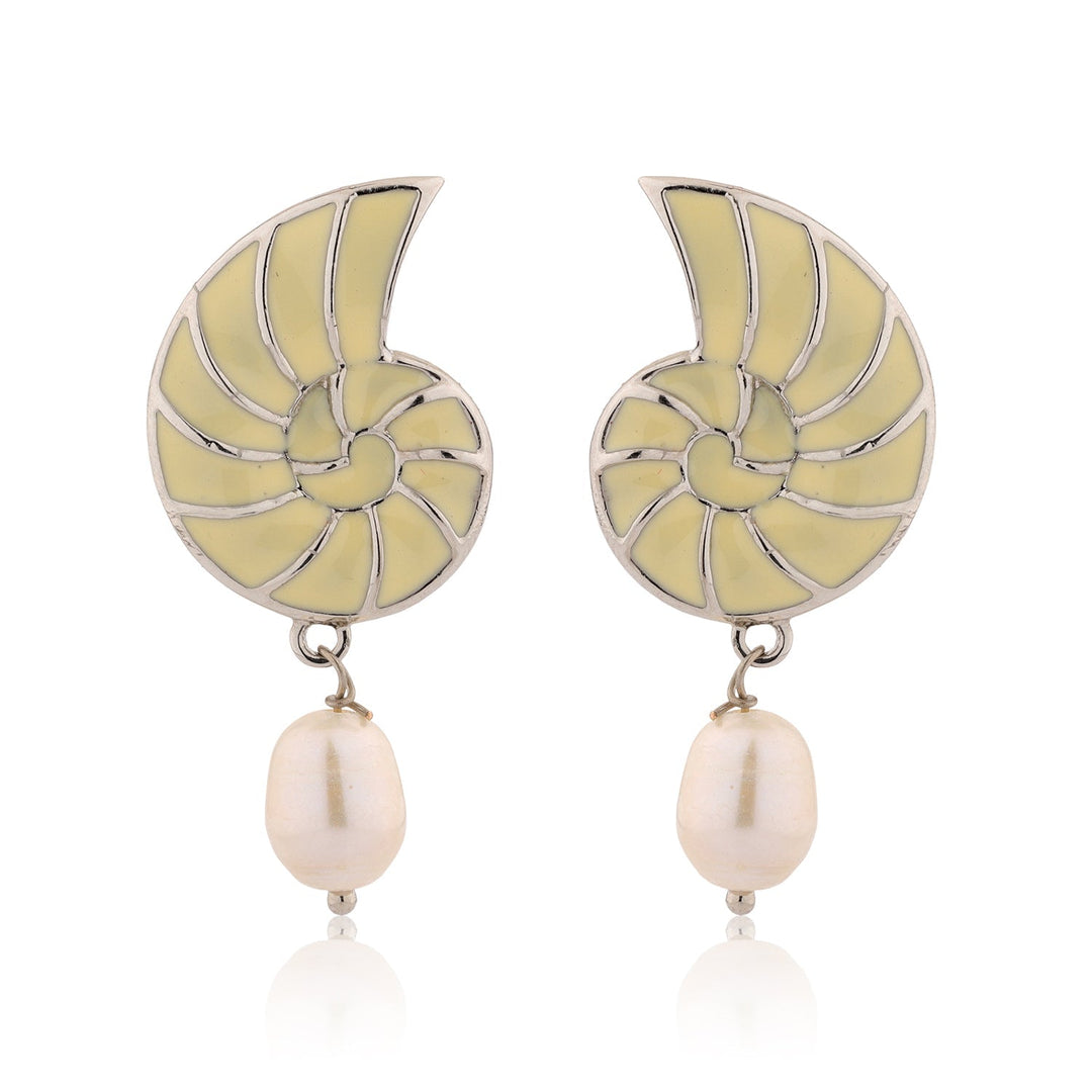 Fractals In Nature Coral Infinity Pearl Drop Earrings | SHOBITAM